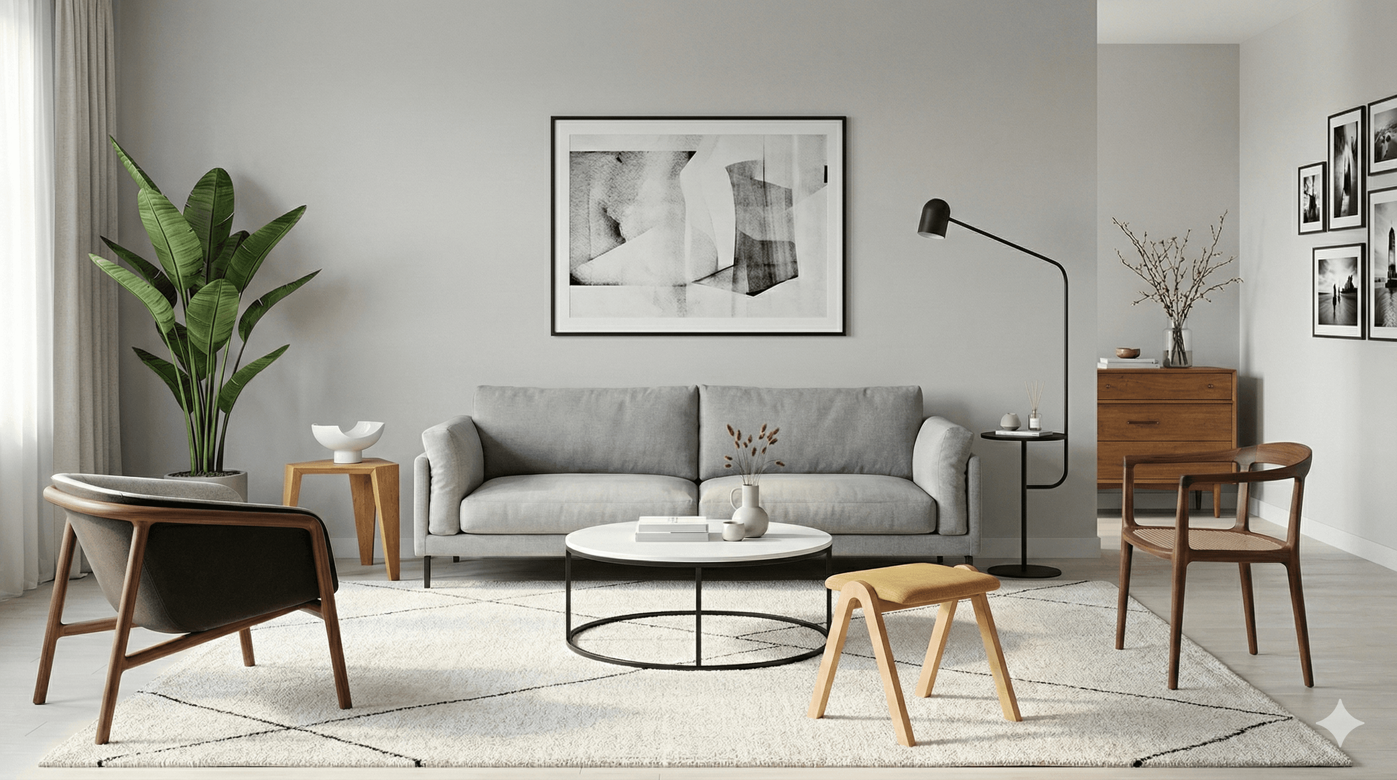 現代客廳場景 — 宮崎椅子工廠家具展示